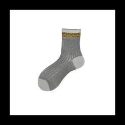 Calza corta da donna in cotone e lurex con polsino Illadi
