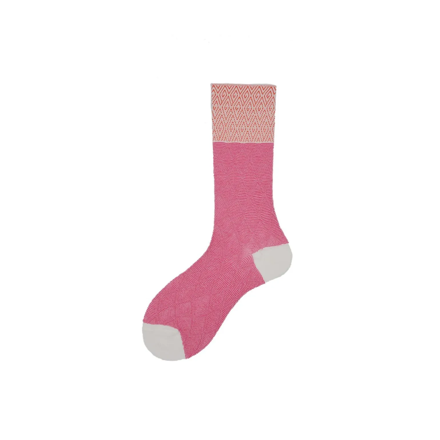 Calza corta da donna in cotone con rombi in rilievo Lux