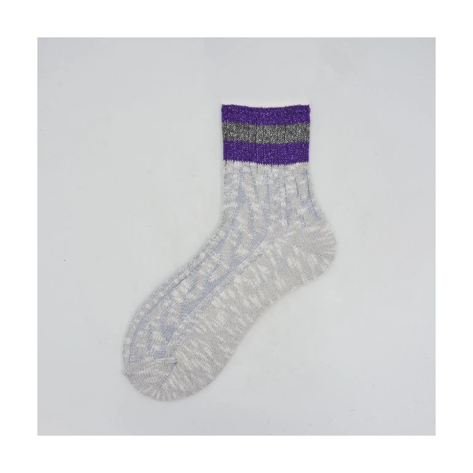 Calza corta da donna in cotone con trecce Gaia