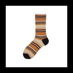 Calza corta da donna in cotone a righe colorate Ahri