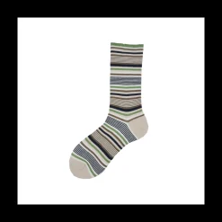 Calza corta da donna in cotone a righe colorate Ahri