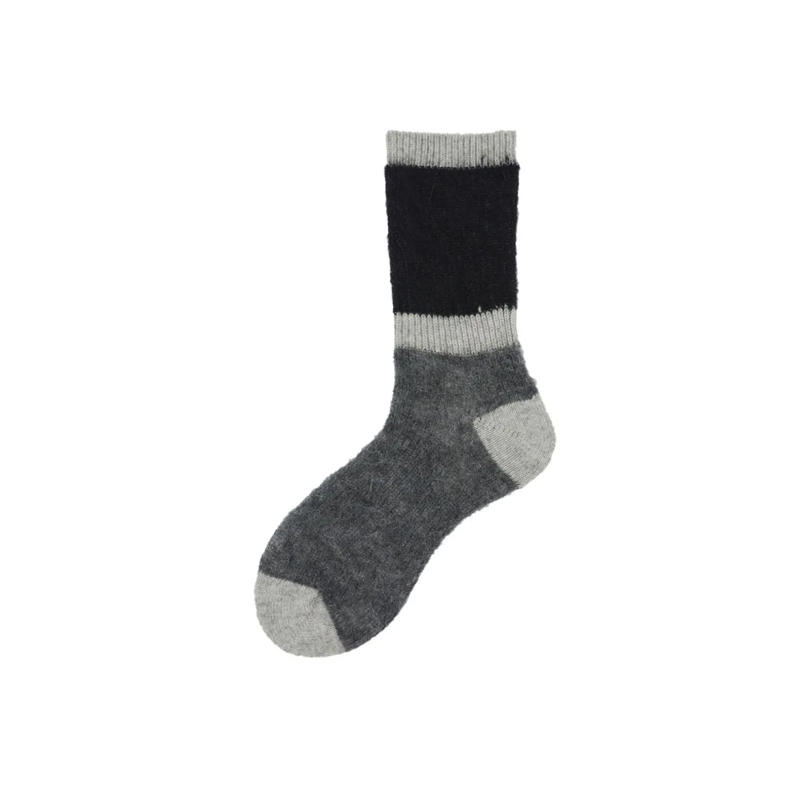 Calza corta in baby mohair a costa con rigone Clara