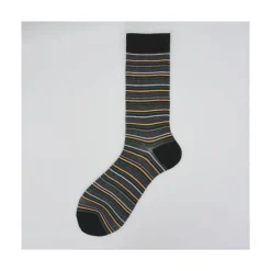 Calza corta in caldo cotone a righe multicolor John