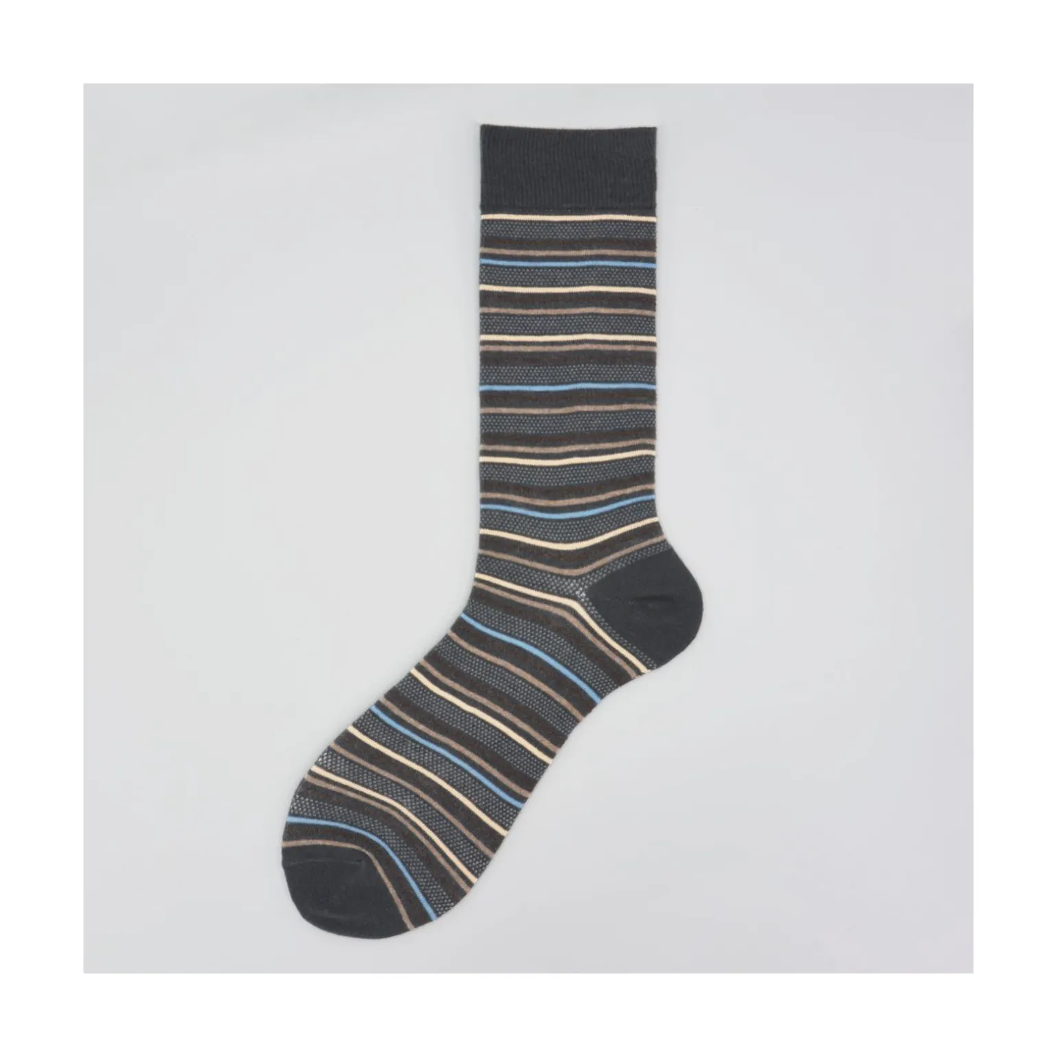 Calza corta in caldo cotone a righe multicolor John