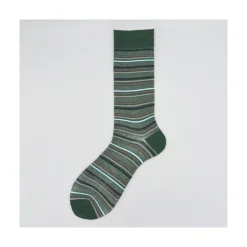 Calza corta in caldo cotone a righe multicolor John