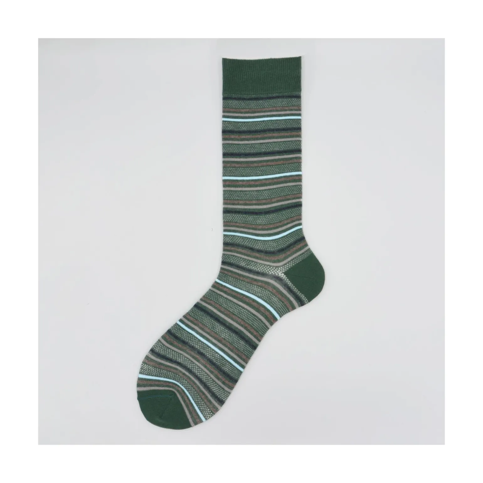 Calza corta in caldo cotone a righe multicolor John