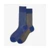 Calza corta in cotone a costa con contrasto reversibile Pointer