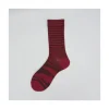Calza corta in cotone a righe miste Jean