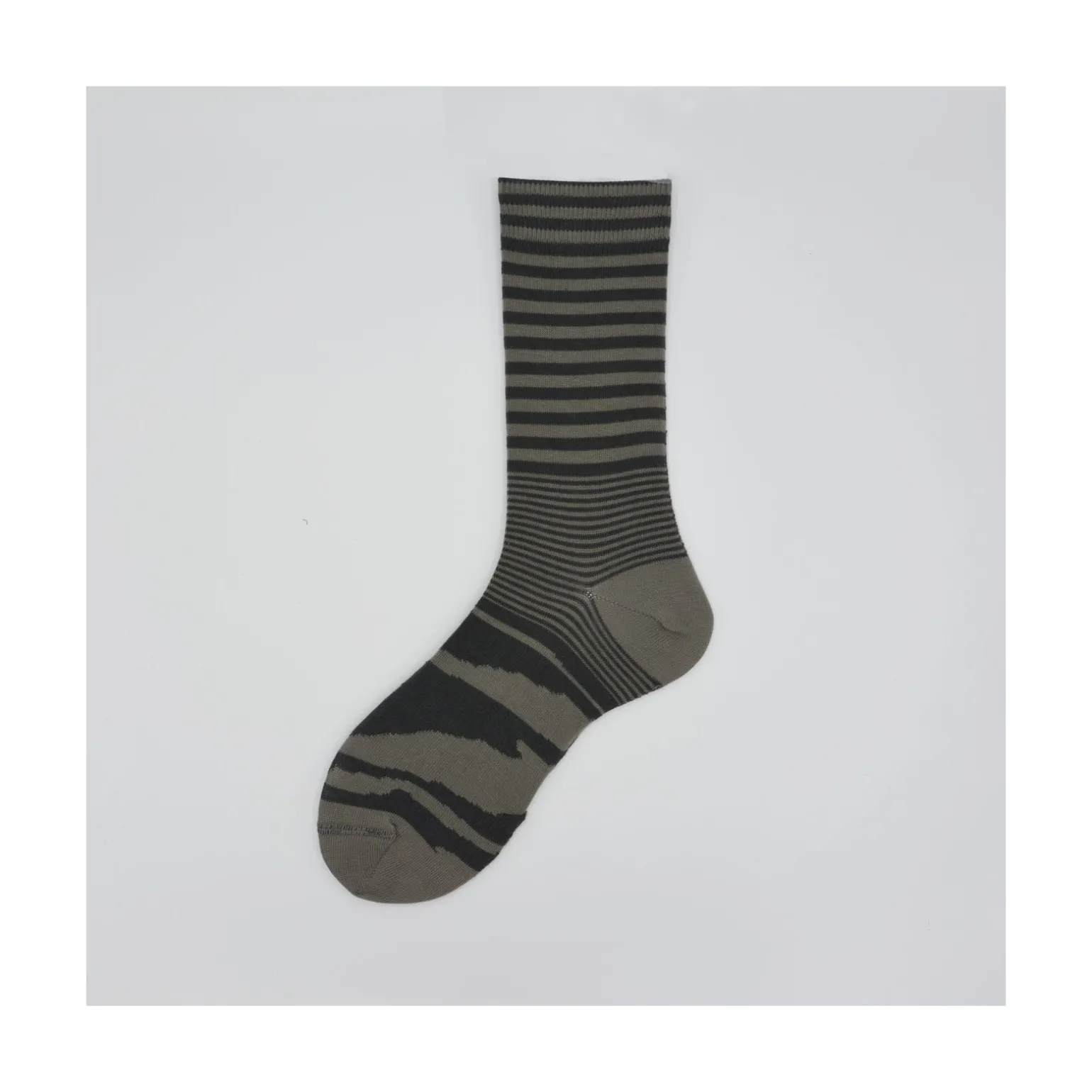 Calza corta in cotone a righe miste Jean