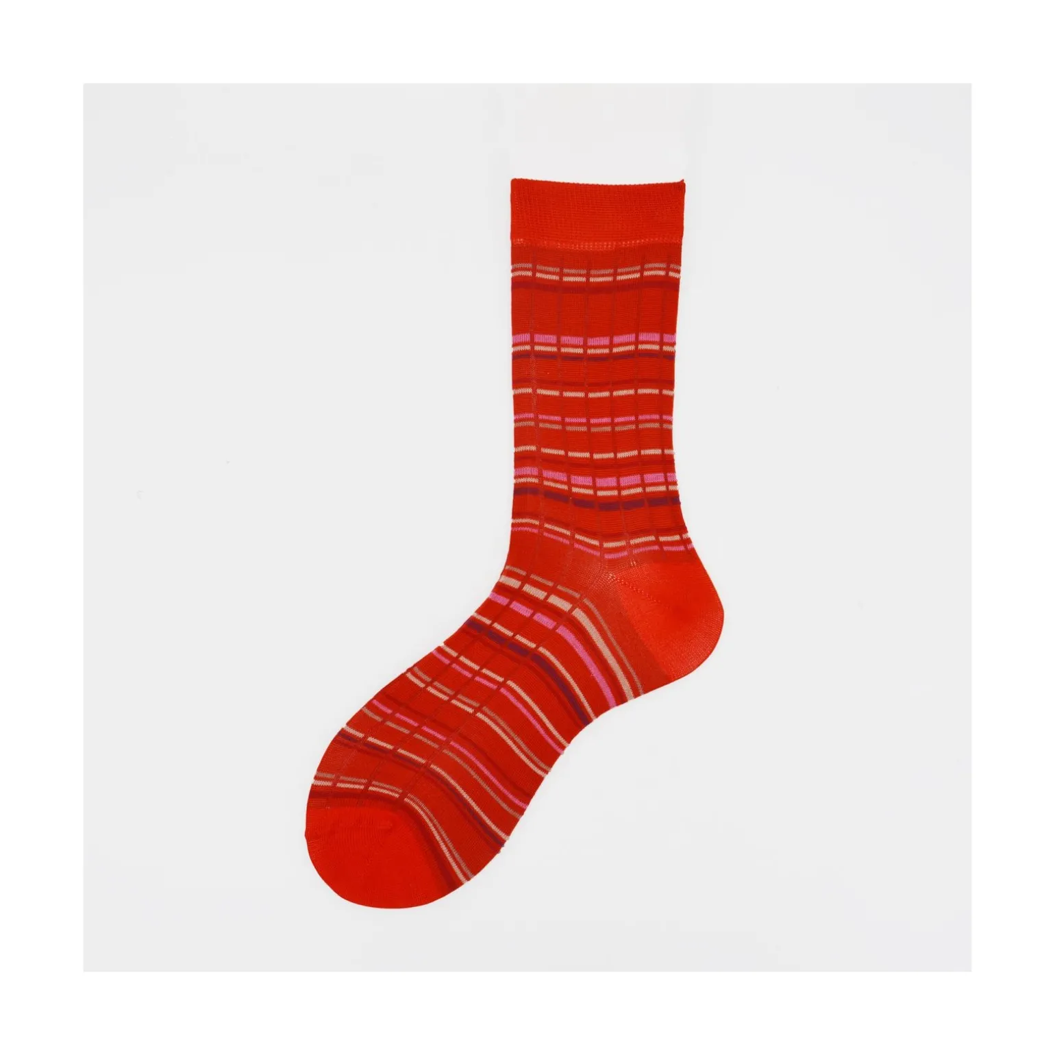 Calza corta in cotone con righe orizzontali MImosa