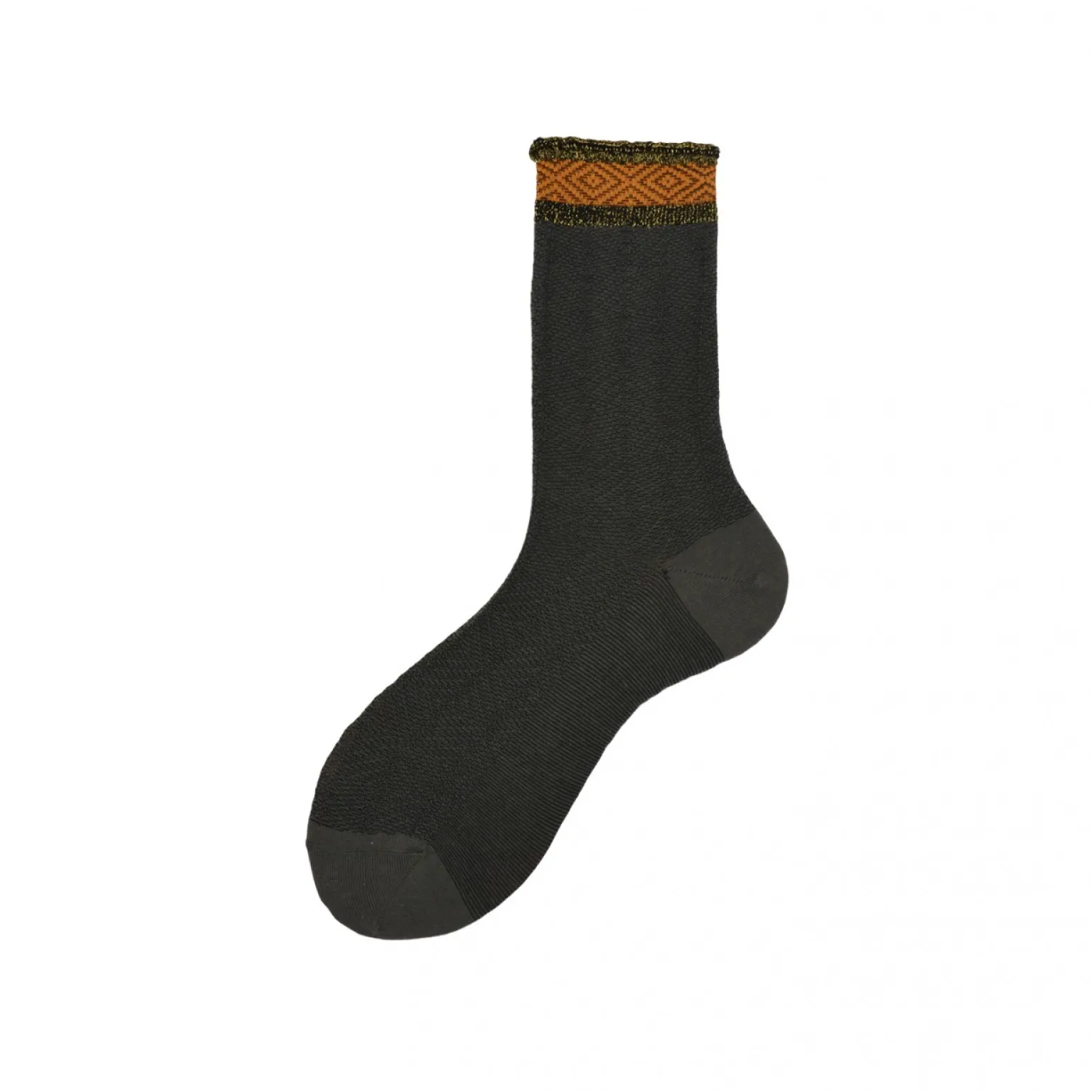 Calza corta in cotone con motivo liks diffuso con polso a contrasto e sbuffo Candice