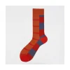 Calza corta in cotone con righe Alloro