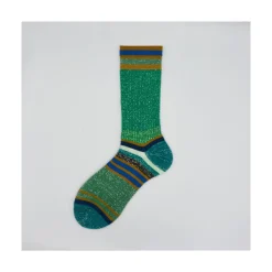 Calza corta in cotone e lurex a righe Chapò