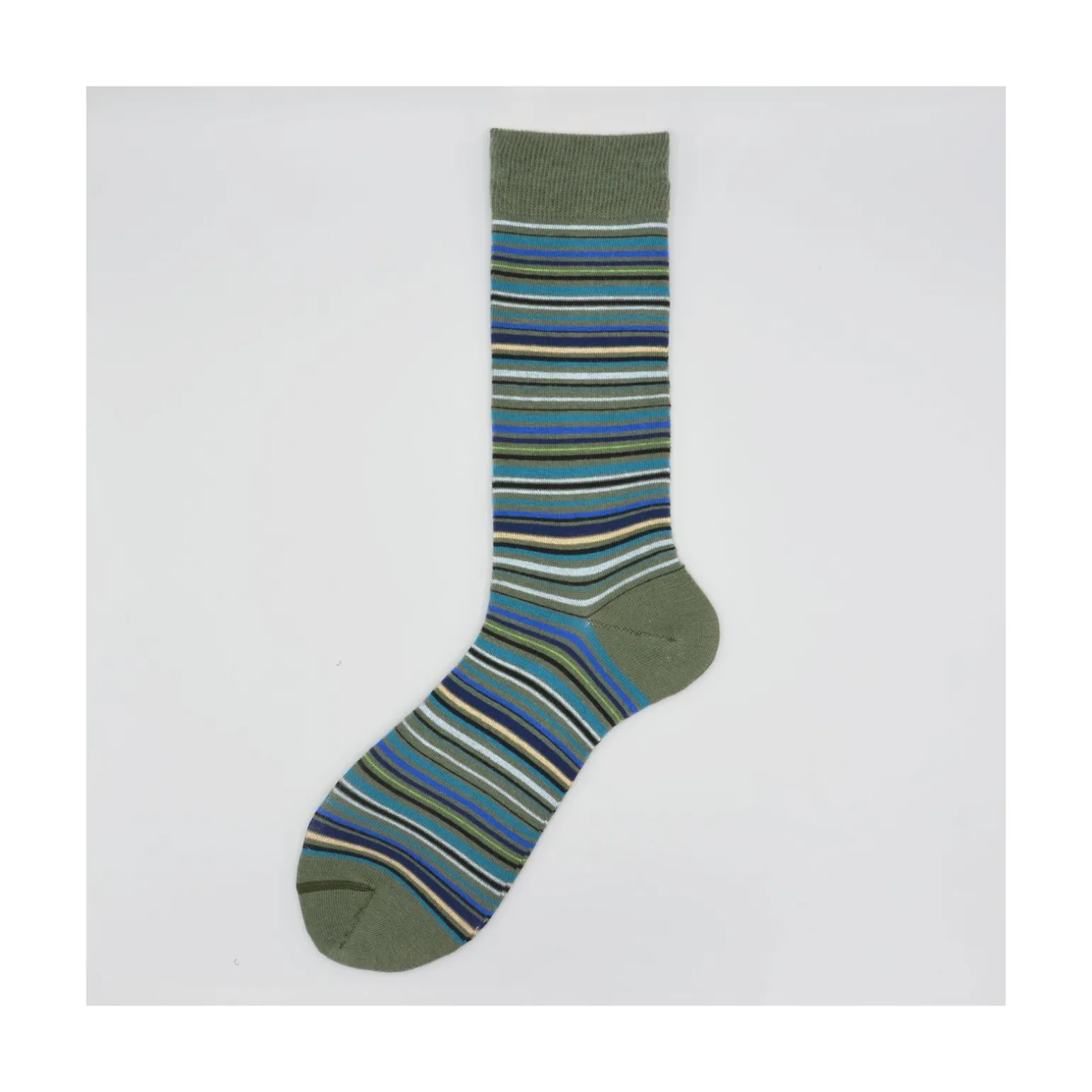 Calza corta in cotone millerighe Emerald