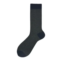 Calza corta in cotone misto cashmere jacquard e pied de poule Bombay