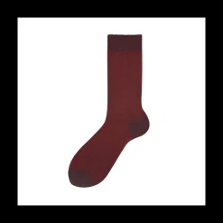 Calza corta in cotone misto cashmere jacquard Brick
