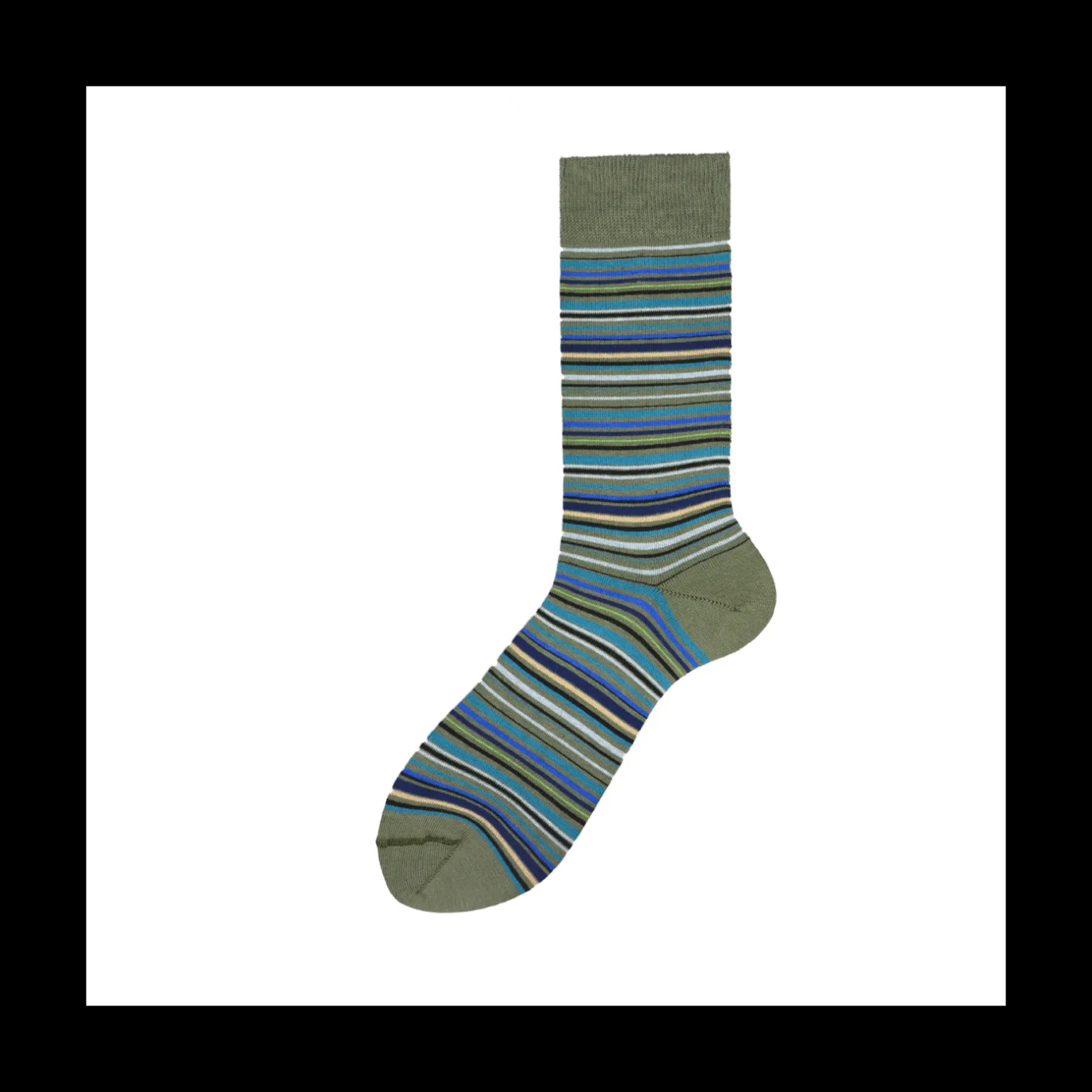 Calza Corta in Cotone Multiriga Emerald