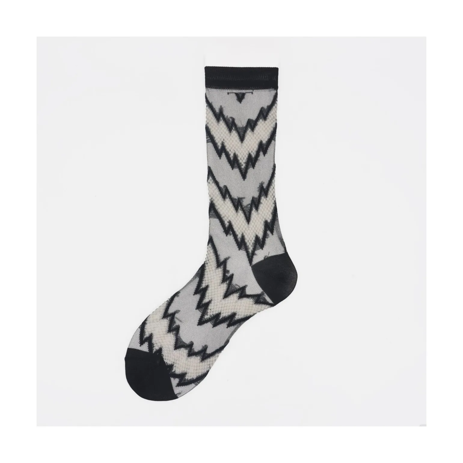 Calza corta in filopesca con motivo a zig zag Weltea