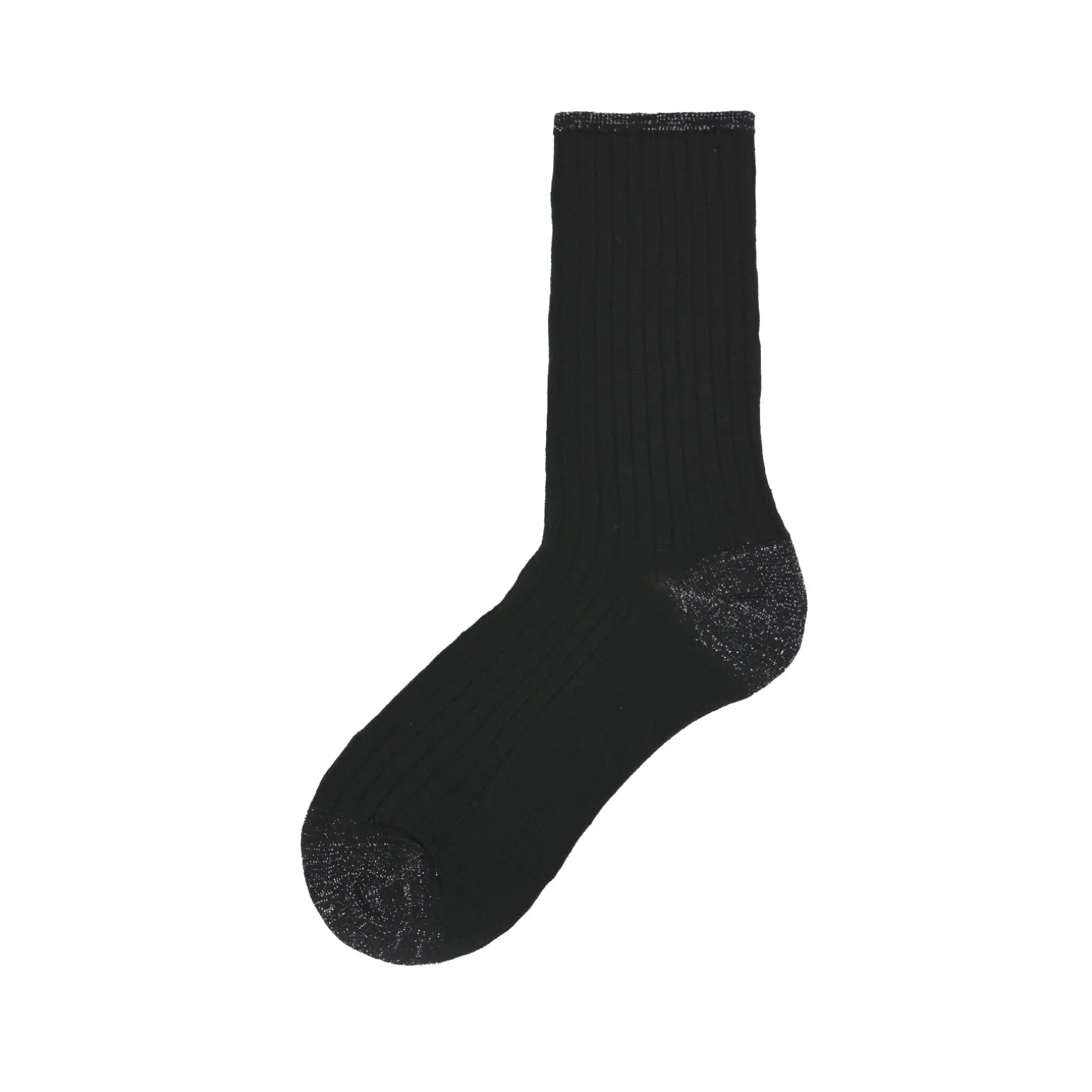 Calza corta in lana e lurex a coste N.279