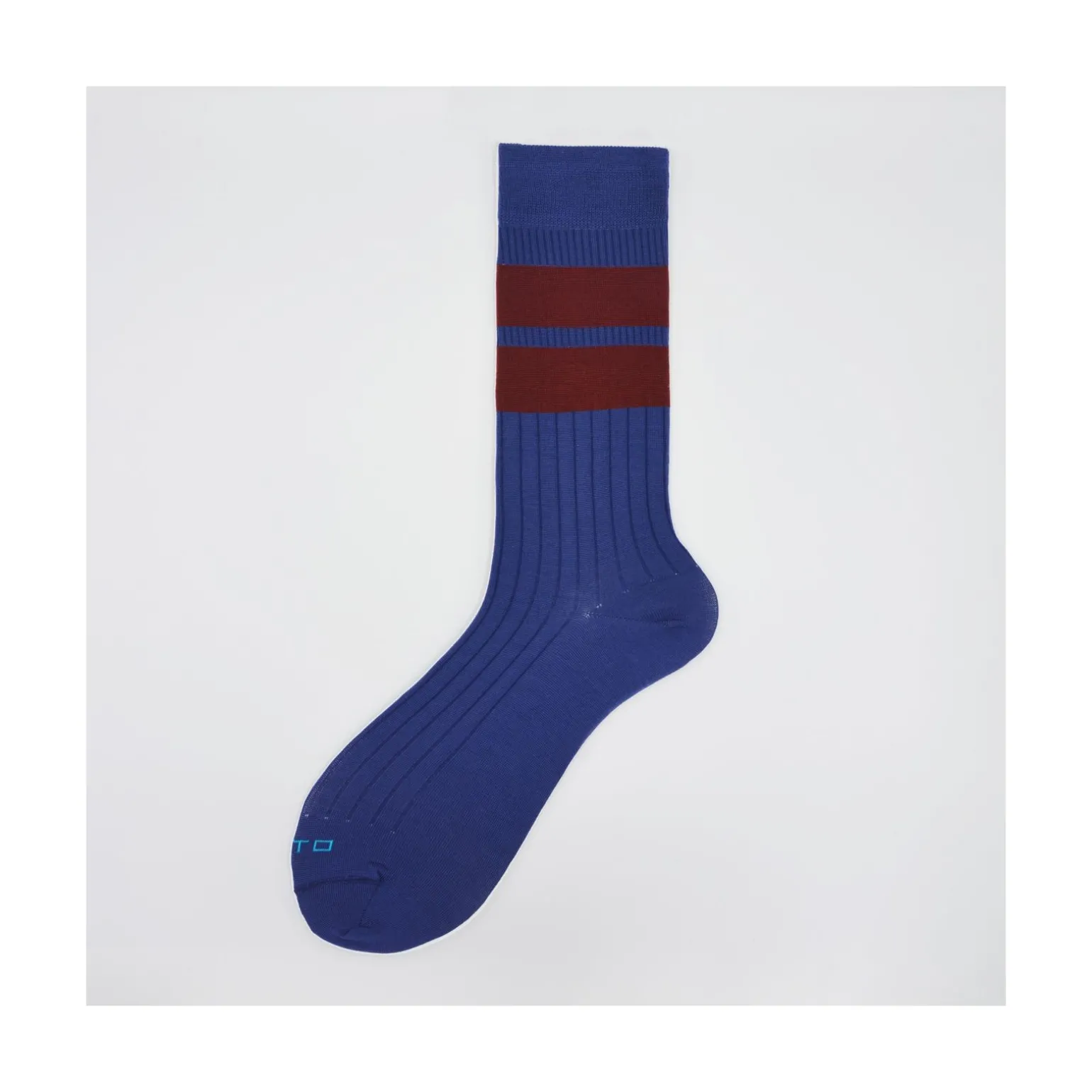 Calza corta in lana vergine a righe verticali Steve
