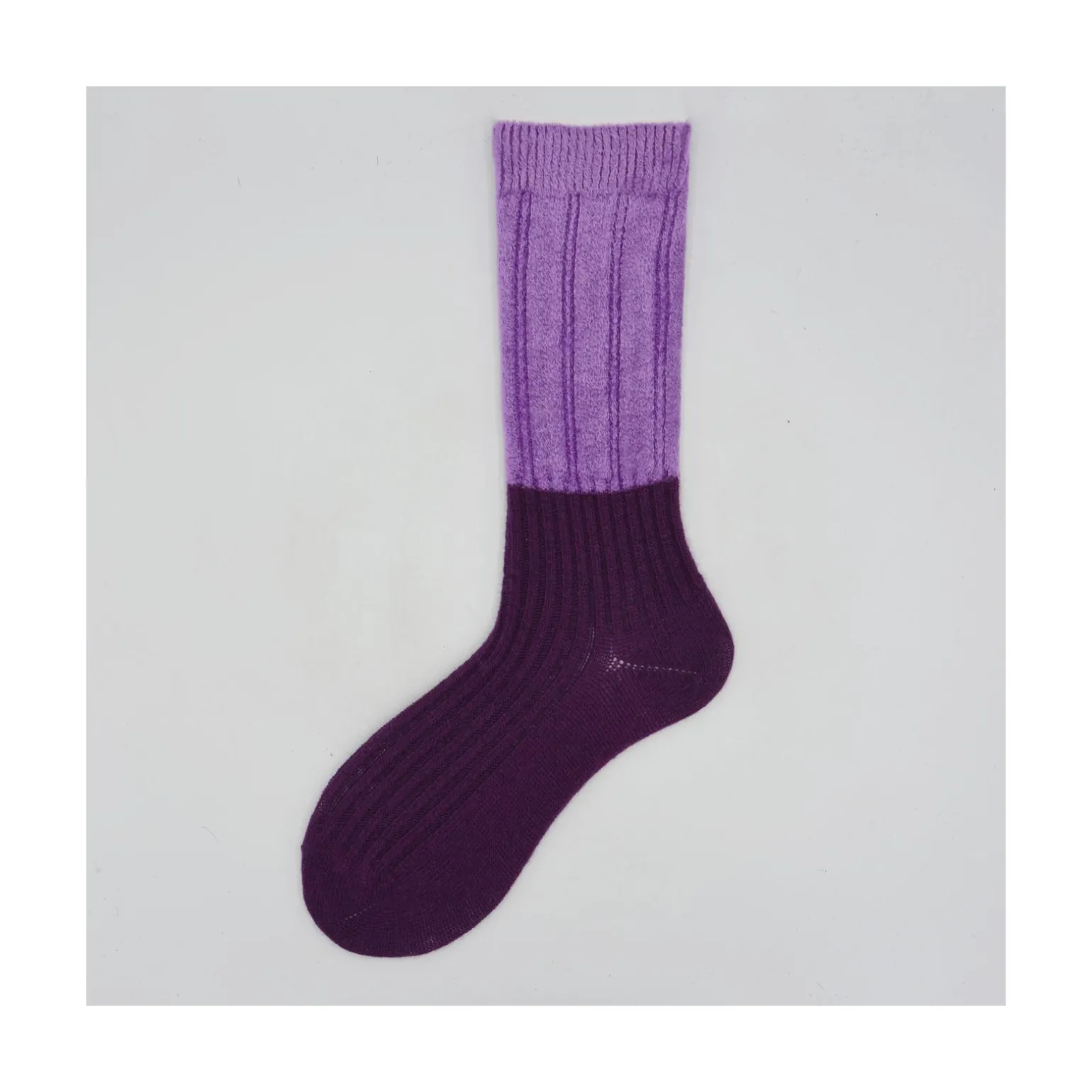 Calza corta in misto cashemere bicolor Pam