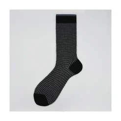 Calza corta in misto cashmere in fantasia pied de poule Gianni