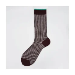 Calza corta in misto cashmere in fantasia pied de poule Gianni