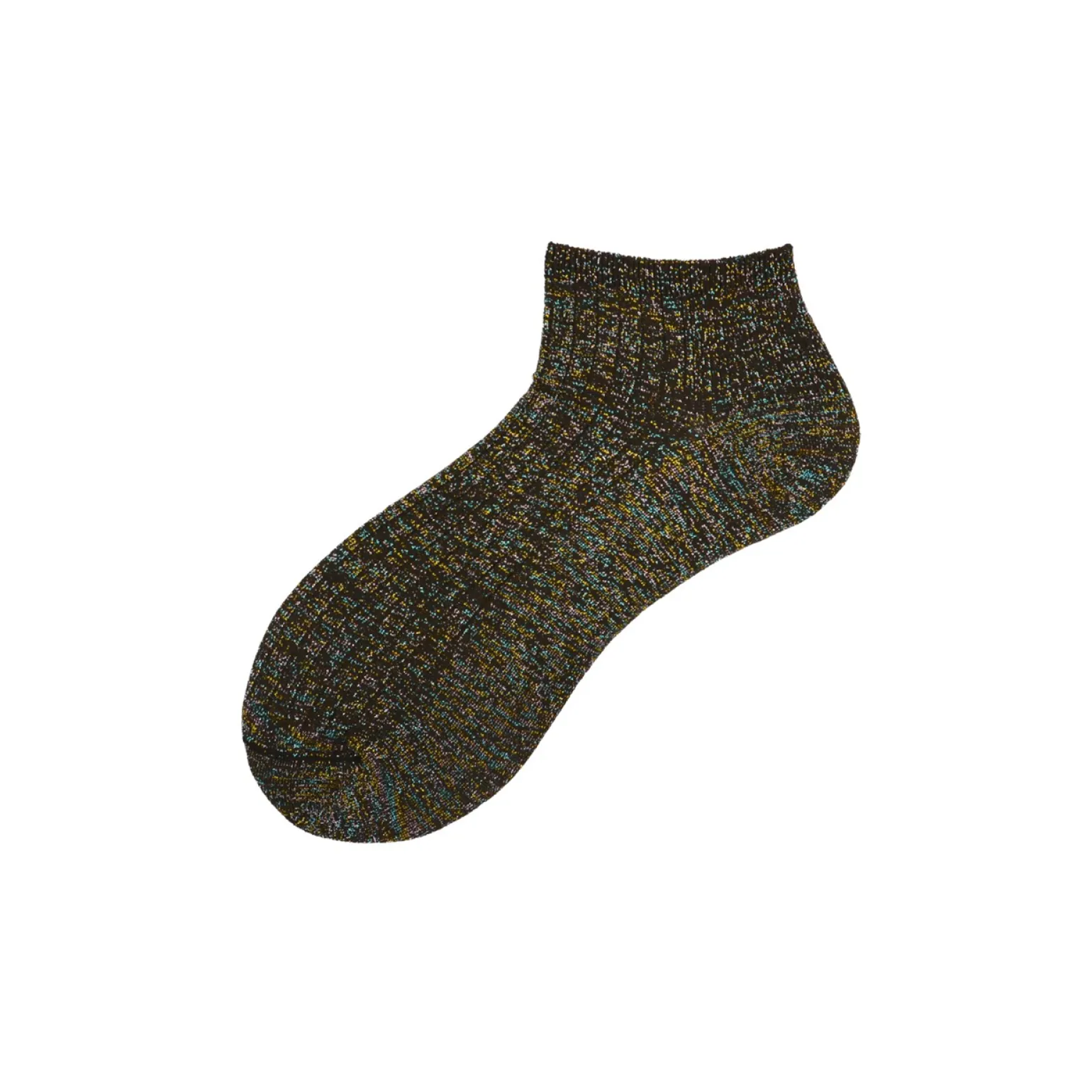 Calza da sneaker in lurex multicolor a coste Zoe