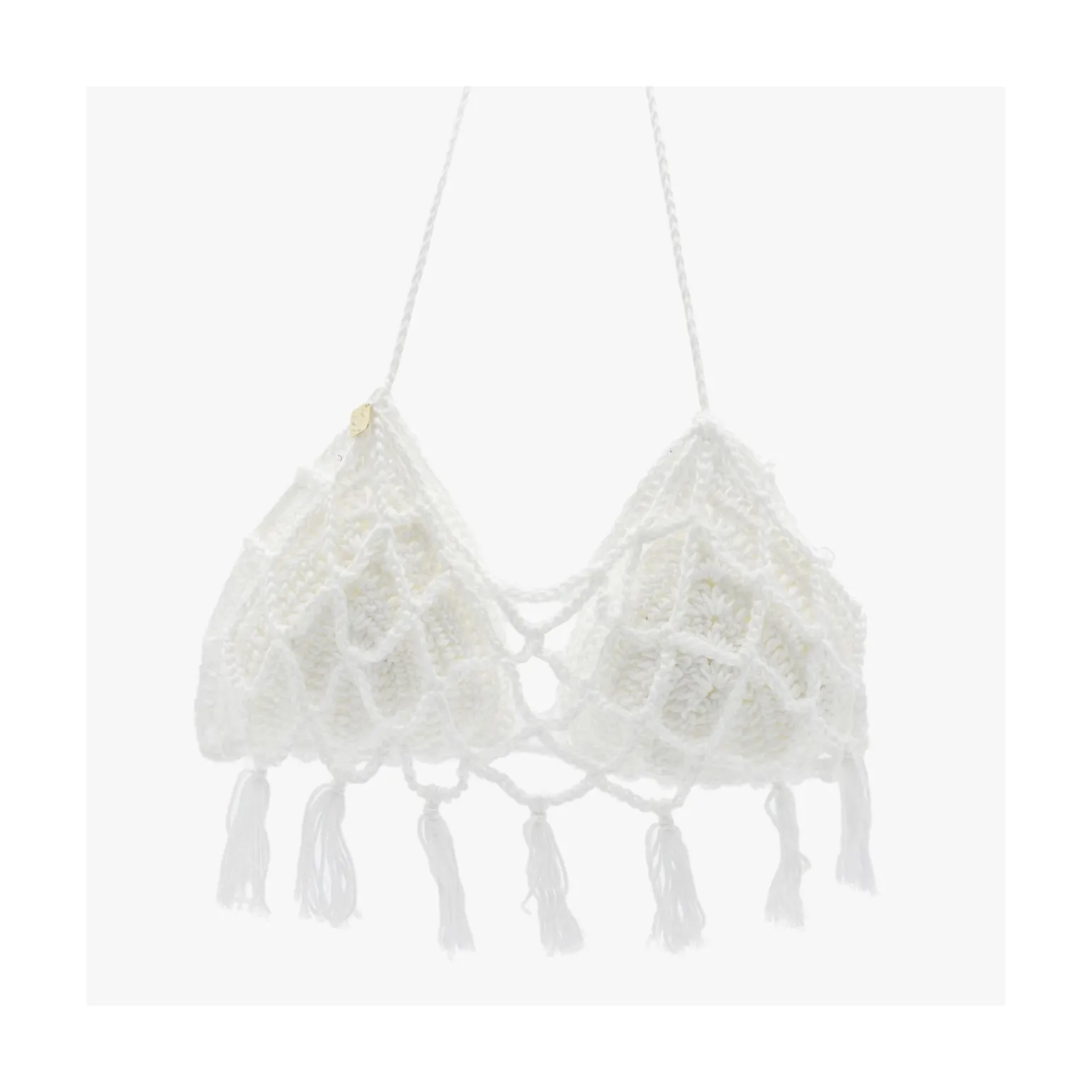 Top donna a triangolo con rete in crochet Margarita
