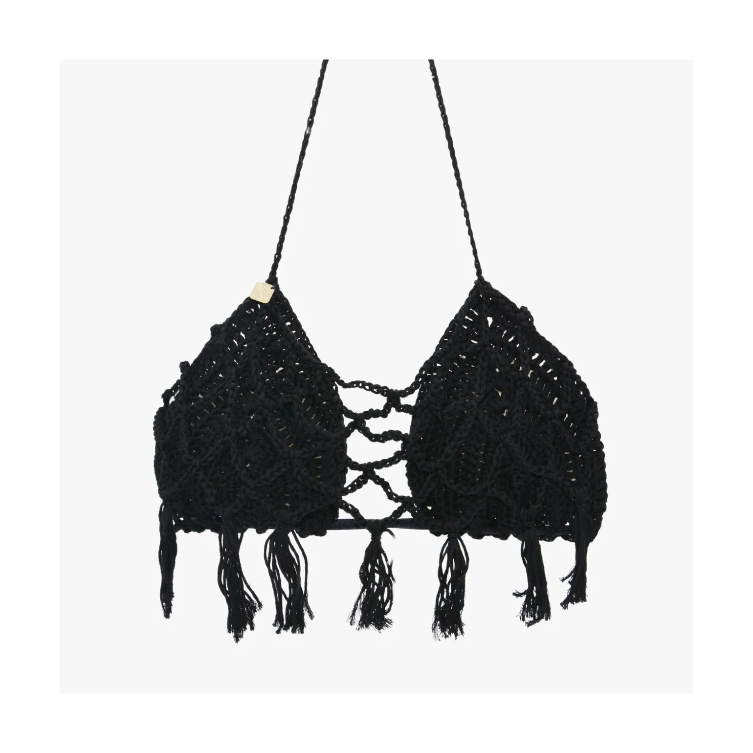 Top donna a triangolo con rete in crochet Margarita